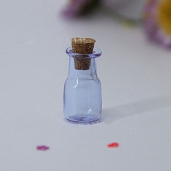 Лиловый Миниатюрные стеклянные бутылки, с пробками, пустые бутылки желаний, для аксессуаров для кукольного домика, изготовление ювелирных изделий, сирень, 12x20 мм