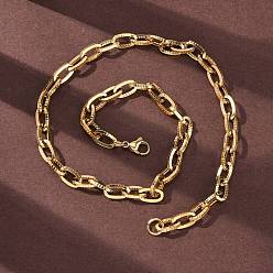 Настоящее золото 18K 304 бусы из нержавеющей стали текстурированные кабельные цепочки, ионное покрытие (ip), реальный 18 k позолоченный, 17.80 дюйм (45.2 см)