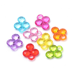 (52) Непрозрачная лаванда Прозрачные акриловые подвески, плоско-круглые, feacted, разноцветные, 17.5x14.5x4.5 мм, Отверстие : 3 мм , около 970 шт / 500 г