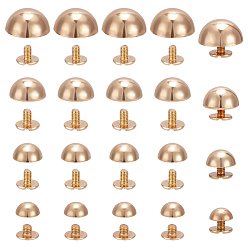 Light Gold 4 комплекты 4 цвета, заклепки из сплава, привинтить, полукруглый, золотой свет, 7.5~15x3.5~7.5 мм, 10 комплектов / цвет