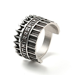 Античное Серебро 316 стрелочное кольцо из нержавеющей стали, готические украшения для мужчин и женщин, античное серебро, размер США 10 (19.8 мм)