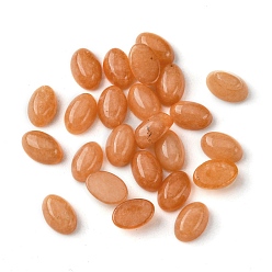 Белый Нефрит Натурального белого нефрита кабошонов, овальные, окрашенные, песчаный коричневый, 6x4x2~2.5 мм