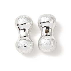Серебро УФ-покрытие ccb пластиковые бусины, текстура, гантель, серебряные, 17.5x8.5 мм, отверстие : 1.8 мм