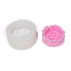 Белый Серия цветов рельефные столбы для свечей своими руками силиконовые формы, пищевой силикон, для изготовления ароматических свечей, белые, 73x37 мм