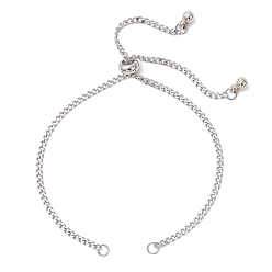 Нержавеющая Сталь Цвет 2.5мм 304 изготовление браслета-слайдера из нержавеющей стали, с пластиковыми подвесками ccb и латунными бусинами, цвет нержавеющей стали, 10-1/4 дюйм (26 см)