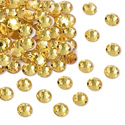 10020 Light Topaz Preciosa® maxima crystal без горячей фиксации плоские камни, чешский хрусталь, срыв твердой мозговой оболочки, круглый(438 11 615 шатон-роза), 10020 светлый топаз, ss 12 (3~3.2 мм)