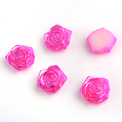 Фуксиновый Абс пластмассовые имитационные жемчужные кабошоны, цветок, красно-фиолетовые, 17x17.5x6.5 мм , около 200 шт / мешок