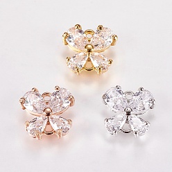 (52) Непрозрачная лаванда Латунные микро проложить кубических ссылки циркония, прозрачные, никель свободный и свинец и кадмий освобождают, бабочка, разноцветные, 10.5x11x4 мм, отверстие : 1 мм