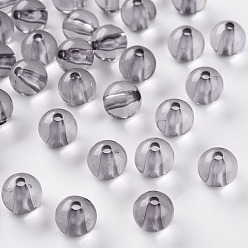 Lavender Transparent Acrylic Beads, Round, Lavender, 10x9mm, Hole: 2mm, about 940pcs/500g