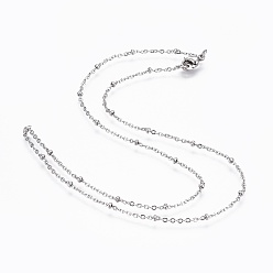 Stainless Steel Color Tarnish Resistant 304 Stainless Steel Cable Chain Necklaces, Stainless Steel Color, 17.5 inch(44.5cm), 2mm