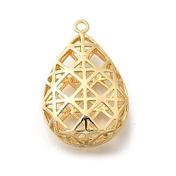 Настоящее золото 18K Латунные подвески, без кадмия, без никеля и без свинца, слеза, полый, реальный 18 k позолоченный, 35x22x11 мм, отверстие : 2 мм