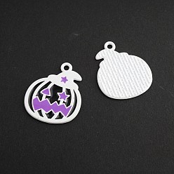 Тыква Подвески из сплава с эмалью на тему Хэллоуина, сирень, тыква, 23x20 мм