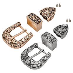 (52) Непрозрачная лаванда 4 сумки 2 пряжки из цветного сплава, застежка на пояс, с железным винтом, разноцветные, 28x28.5x5.5 мм, 2 мешков / цвет