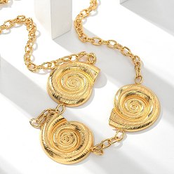 Настоящее золото 18K 304 нержавеющая сталь 3 ожерелья-нагрудники в форме улитки для женщин, реальный 18 k позолоченный, 15.79 дюйм (40.1 см)