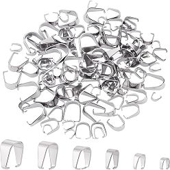 Нержавеющая Сталь Цвет 120шт 6 стиль 304 защелка из нержавеющей стали на дужках, цвет нержавеющей стали, 5.5~13x5~12x2.5~7 мм, 20 шт / стиль