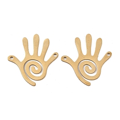 Золотой 201 подвески из нержавеющей стали, спиральные ручные звенья, золотые, 25x23x1 мм, отверстие : 1.4 мм