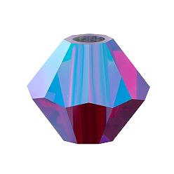 90090 20000 Siam AB 2x Хрустальные бусины preciosa®, чешский хрусталь, биконус(451 69 302 рондель), 90090 20000 сиам аб 2x, 6 мм, отверстие : 1 мм