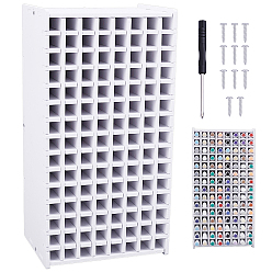 White Wooden Desktop Paint Storage Rack, Rectangle, White, 340x131x176mm