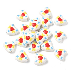 Звезда Фарфоровые эмалевые бусины ручной работы, пастельный фарфор, формы сердца, звезда, 14.5~15x14.5~15x7~8 мм, отверстие : 3~3.3 мм