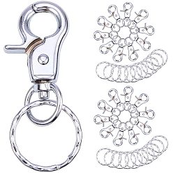 Platine Fermoirs pivotants de fer avec porte-clés, platine, 25x63 mm, 20 pcs / set