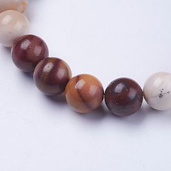 Mookaite Natural Mookaite Beaded Stretch Bracelets, Round, 2-1/8 inch(53mm)