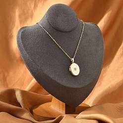 Oval Ожерелья-медальоны из прозрачного кубического циркония, золотая латунь фото ожерелья, реальный 18 k позолоченный, овальные, 17.80 дюйм (45.2 см)