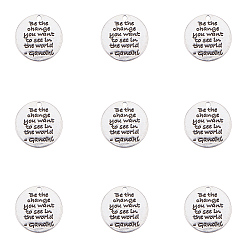 Античное Серебро Подвески из тибетского сплава, плоско-круглые, античное серебро, 24.5x1.5 мм, отверстие : 2 мм