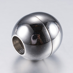 Нержавеющая Сталь Цвет Устойчивы к потускнению 304 магнитные застежки из нержавеющей стали с вклеиваемыми концами, гладкая поверхность, круглые, цвет нержавеющей стали, 12 мм, отверстие : 5 мм