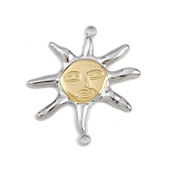 Золотой & Цвет Нержавеющей Стали 304 подвески из нержавеющей стали, солнечные ссылки, золотые и нержавеющая сталь цвет, 30x28x2 мм, отверстие : 1.8 мм