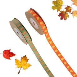 (52) Непрозрачная лаванда 2 рулоны 2 стили, тематика Дня благодарения, полиэстеровая лента, для упаковки подарков, разноцветные, 3/8 дюйм (10 мм), около 10.00 ярдов (9.14 м) / рулон, 1 рулон / стиль