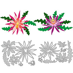 Цветок Углеродистая сталь разрезает трафареты, для diy scrapbooking, Фотоальбом, декоративная бумага для тиснения, цвет нержавеющей стали, цветок, 95~109x144~149x0.8 мм, 2 шт / комплект