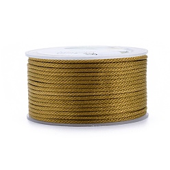 Dark Goldenrod Polyester Braided Cords, for Jewelry Making Beading Crafting, Dark Goldenrod, 2mm, about 21.87 yards(20m)/roll