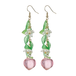 Peach Серьги с подвесками из акрила 304 из нержавеющей стали, фрукты, персик, 81 мм