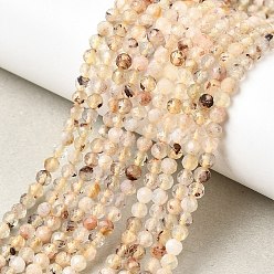 Цитрин Нагретые нити из натуральных цитриновых бусин, граненые, круглые, 3.5 мм, отверстие : 0.7 мм, около 111 шт / нитка, 14.88'' (37.8 см)