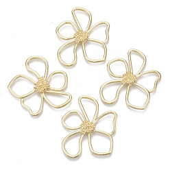 Light Gold Alloy Pendants, FLower, Light Gold, 42.5x37.5x4.5mm, Hole: 10.5x13mm