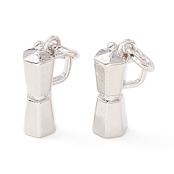 Платина Латунные подвески, с прыжковых колец, без кадмия и без свинца, долговечный, кофейник, платина, 13x7x4 мм, отверстие : 3 мм