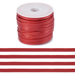Red 10 Yards Korean Waxed Polyester Cord, Flat, Red, 4mm, about 10.00 Yards(9.14m)/Set