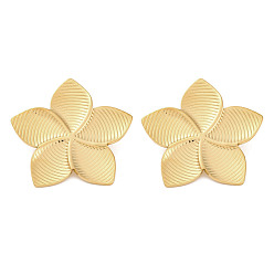 Настоящее золото 18K 304 серьги-гвоздики из нержавеющей стали для женщин, реальный 18 k позолоченный, 37.5x39.5 мм