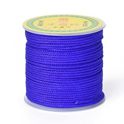 Синий Плетеный шнур из полиэстера для изготовления ювелирных изделий, синие, 1.7 мм, около 27.34 ярдов (25 м) / рулон