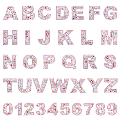 Pink 4 сумки 2 стили полиэстеровая блестящая вышитая тканевая нашивка, компьютеризированная вышивка тканью утюжок на / шить на заплатках, аксессуары для костюма, аппликация, розовые, 52~55x17~46x1~1.5 мм