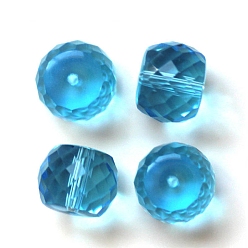 Темно-Голубой Имитация Австрийские кристаллические шарики, класс AAA, граненые, барабан, глубокое синее небо, 11x9.5 мм, отверстие : 0.9~1 мм