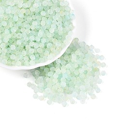 Аквамарин Бусины из матового стекла, круглое отверстие, двухконусные, с золотой порошок, аквамарин, 4.5x3.5~4 мм, отверстие : 1.1 мм, Около 6428 шт / фунт