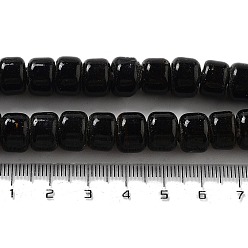 Black Handmade Nepalese Lampwork Beads, Barrel, Black, 10.5~11x8~8.5mm, Hole: 3.5mm, about 80pcs/strand, 25.39''(64.5cm)