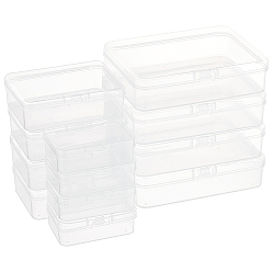 Прозрачный 12шт 3 стили прозрачные пластиковые ящики для хранения, контейнеры для бисера с откидной крышкой, прямоугольные, прозрачные, 4.6~8.74x6.36~11.5x2.06~2.8 см, 4 шт / стиль