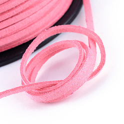 Hot Pink Faux Suede Cords, Faux Suede Lace, Hot Pink, 1/8 inch(3mm)x1.5mm, about 100yards/roll(91.44m/roll), 300 feet/roll