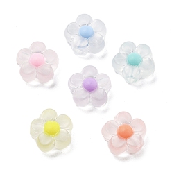 (52) Непрозрачная лаванда Матовые прозрачные акриловые бусины, бусина в бусине, цветок, разноцветные, 12x12.5x6 мм, отверстие : 3 мм, Около 961 шт / 500 г