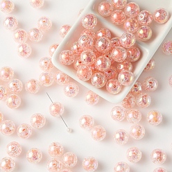 Легкий Лосось Трещины непрозрачные смоляные шарики, AB цвет, круглые, светлый померанцевый, 12 мм, отверстие : 2 мм