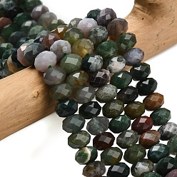 (RRHB277) Кристалл на подкладке из медово-бежевого цвета Природного индийского агата бисер нитей, граненые, рондель, 8x5.5 мм, отверстие : 1.2 мм, около 69 шт / нитка, 15.16'' (38.5 см)