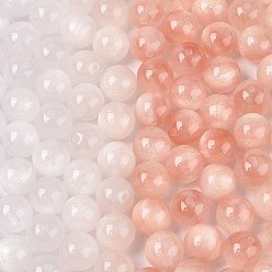 Белый Дым Непрозрачные УФ-реагирующие шарики, бусины, меняющие цвет, круглые, с блеском порошок, серый, 10 мм, отверстие : 1.6 мм