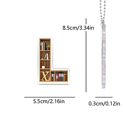 Letter L Подвесные украшения для книжной полки в форме акриловых букв, для дома, автомобиля, сумки, подвесные украшения, Письмо L, 85x55 мм